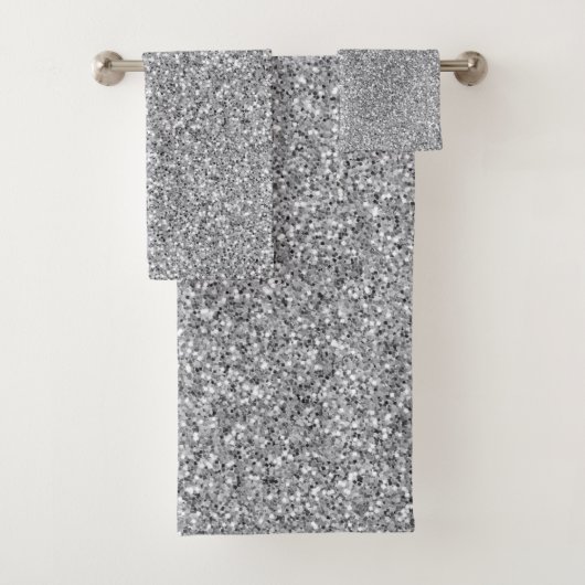 Metallic zilver Glitter Bad Handdoek (Insitu)