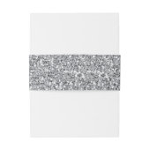 Metallic zilver Glitter Uitnodigingen Wikkel (Achterkant Voorbeeld)