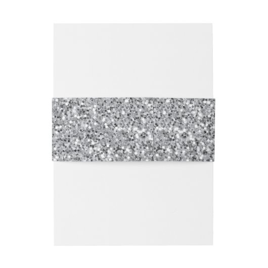 Metallic zilver Glitter Uitnodigingen Wikkel (Achterkant Voorbeeld)