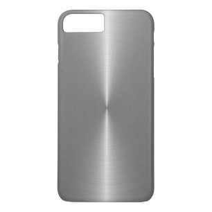 Metallic zilver-grijs faux roestvrij staal look 	iPhone 8 plus / 7 plus hoesje