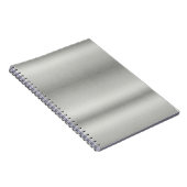 Metallic zilver grijs geborsteld aluminium notitieboek (Rechterzijde)