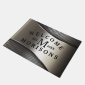 Metallic zilver grijs geometrisch modern design deurmat (Schuin)