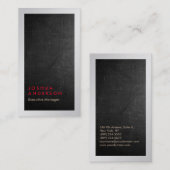 Metallic zilver grijs krijt visitekaartje (Voorkant / Achterkant)