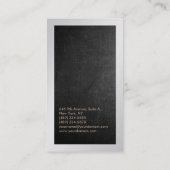 Metallic zilver grijs krijt visitekaartje (Achterkant)