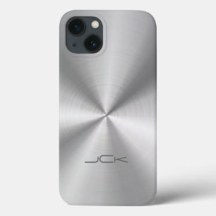 Metallic zilver grijs Roestvrij staal Kijk iPhone 13 Hoesje