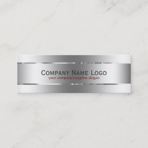 Metallic zilver grijs Roestvrij staal Mini Visitekaartje