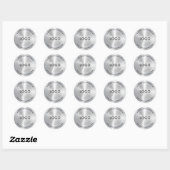 Metallic zilver Roestvrij staal Ronde Sticker (Vel)