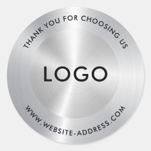 Metallic zilver Roestvrij staal Ronde Sticker