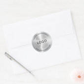 Metallic zilver Roestvrij staal Ronde Sticker (Envelop)