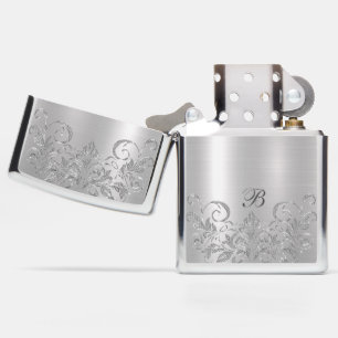 Metallic zilver sprankelende wervelingen accent mo