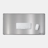 Metallic zilver textuur minimalistisch, monogram bureaumat (Keyboard & Muis)