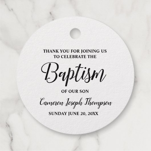 Metallic zilveren doop baby jongen dank u bedankjes labels (Achterkant)
