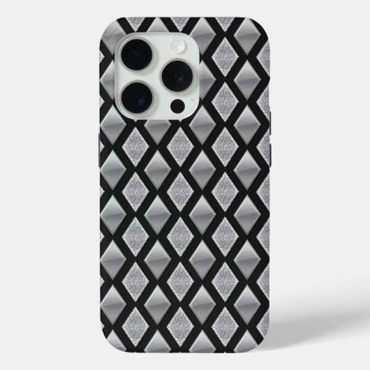 Metallic zilveren harlekijn en glitter Case-Mate iPhone case (Achterkant)