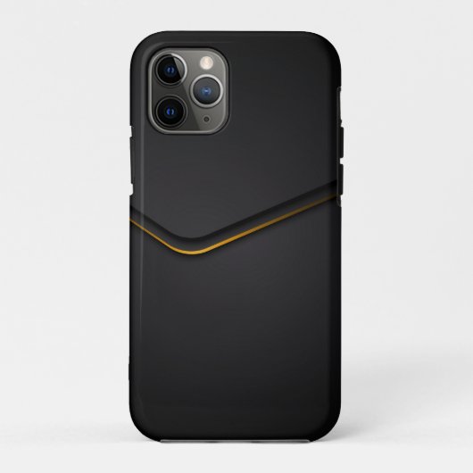 Metallic zwart met goud dynamisch lijnaccent Case-Mate iPhone case (Achterkant)