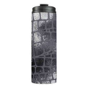 Metallic zwarte slangenhuid: elegante textuur thermosbeker