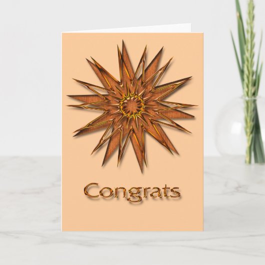 Metallica Shiny en Satin Starburst Gefeliciteerd Kaart (Voorkant)