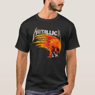 Metallica Vlammende Schedel Grafische T-shirt 💀🔥