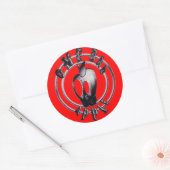 Metallicappleskull_trans - Gepersonaliseerd Ronde Sticker (Envelop)