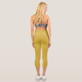 MetallicGold Capri Leggings with Black Side Stripe (Verso)