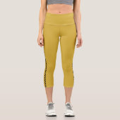 MetallicGold Capri Leggings with Black Side Stripe (Recto)
