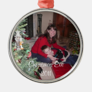 Métallique Ajoutez votre photo, ornement d'arbre de Noël des