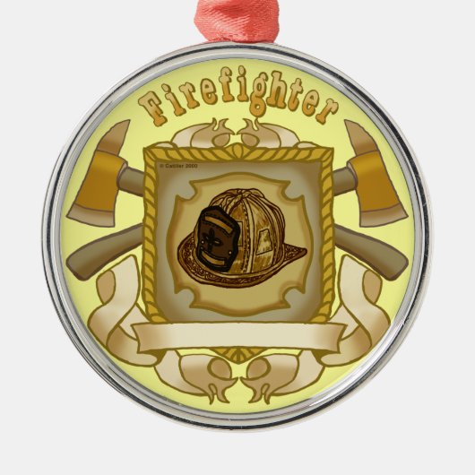 Métallique Ax Shield FireFighter ornement (Devant)
