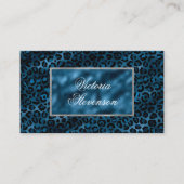 Métallique Bleu Élégant Carte de visite moderne (Devant)