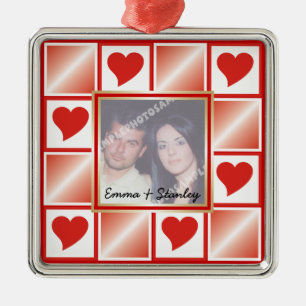 Métallique Cadres de coeur Valentines Aimer ornement photo pe