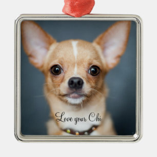 Métallique Chihuahua Noël ornement métal Ajouter photo