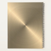 Métallique d'or radial | Planificateur monogramme (Dos)