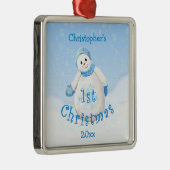 Métallique Ęr ornement de bonhomme de neige de Noël du bébé (Droite)