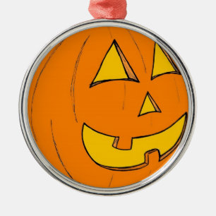 Métallique Jack o' Lantern violet ornement rond