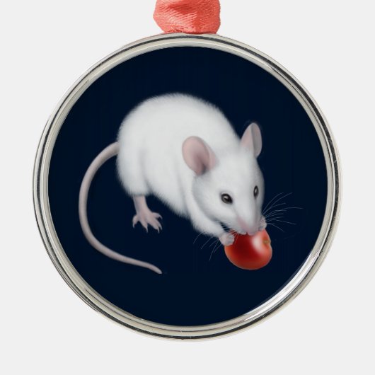 Métallique Le petit ornement blanc de souris (Devant)