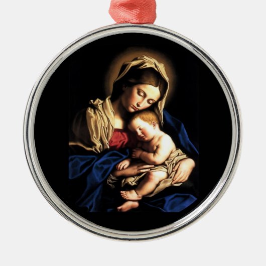 Métallique Madonna et ornement rond d'enfant (Devant)