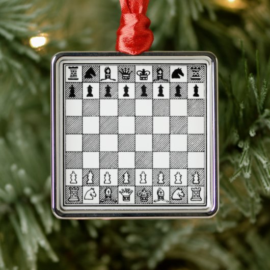 Métallique Ornement à thème Black & White Chess (Arbre)