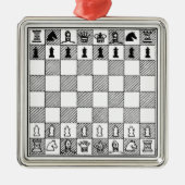 Métallique Ornement à thème Black & White Chess (Devant)