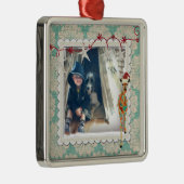 Métallique Ornement ambre et azuré de photo de flocon de (Droite)