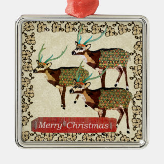Métallique Ornement artistique de Joyeux Noël de cerfs
