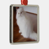 Métallique Ornement blanc de chat persan (Droite)