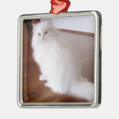 Métallique Ornement blanc de chat persan (Gauche)
