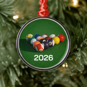 Métallique Ornement Boules De Billard Raccordées
