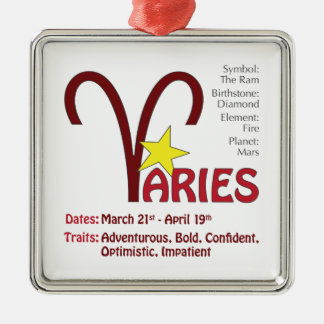 Métallique Ornement Carré Aries Traits