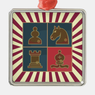 Métallique Ornement carré de carrés d'échecs