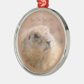 Métallique Ornement : Chien de prairie à queue noire (Rond Pr (Gauche)