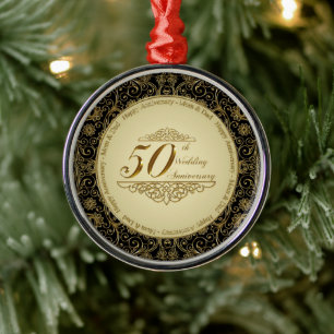 Métallique Ornement de 50e anniversaire de mariage