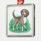 Métallique Ornement de beagle (Gauche)