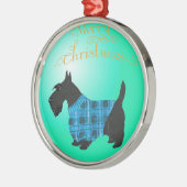 Métallique Ornement de chien Scottie (Gauche)