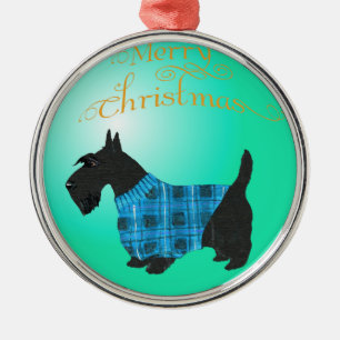 Métallique Ornement de chien Scottie