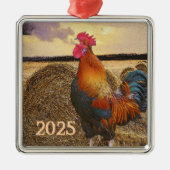 Métallique Ornement de coq coloré (Devant)