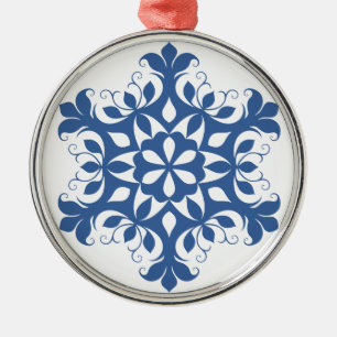 Métallique Ornement de flocon de neige bleu